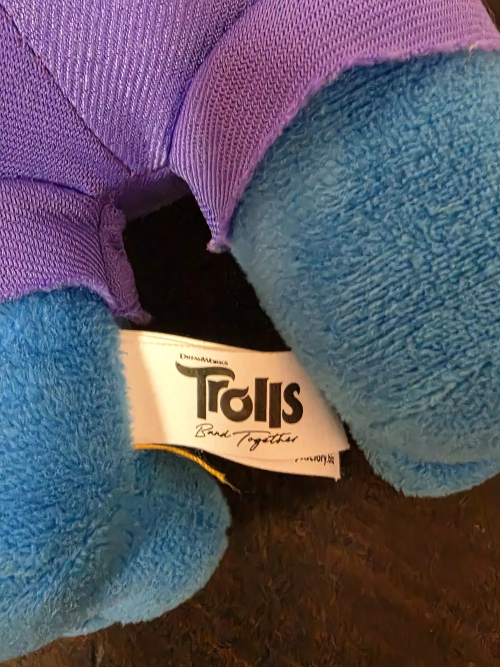 Trolls Blue Plush Biggie Troll with Light Blue Hair